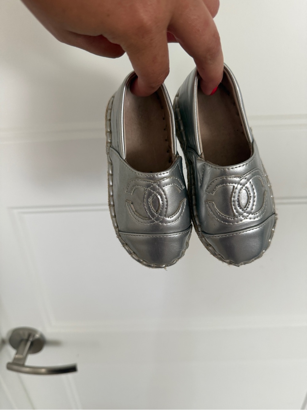 Silver Kids Slip-On Espadrilles - Designer-Inspired